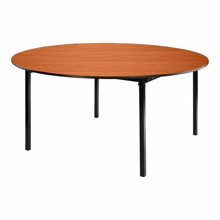 NATIONAL PUBLIC SEATING Max Seating 48'' Round Wild Cherry Plywood Folding Table with T-Mold Edge 386M48RDPWCH